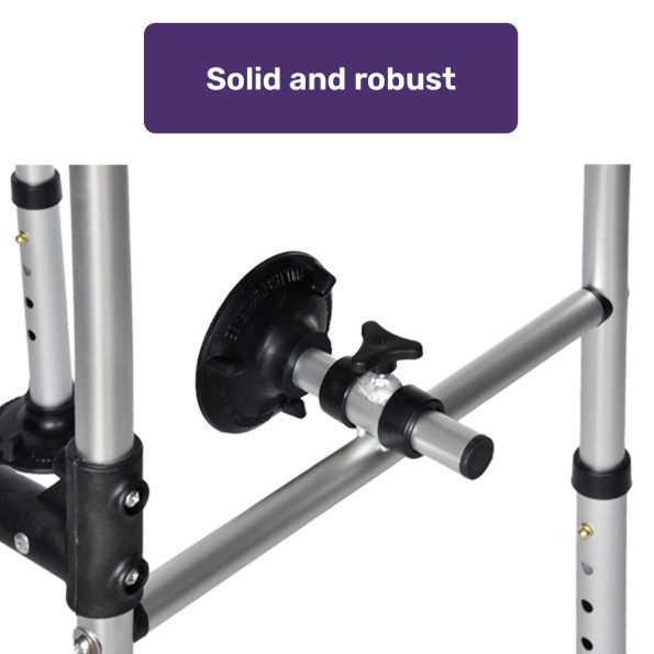 Equipmed Over Toilet Support Frame Safety Grab Rail Aid| 136kg Capacity| Adjustable Height| Non-Slip Feet and Clamps - Image 2