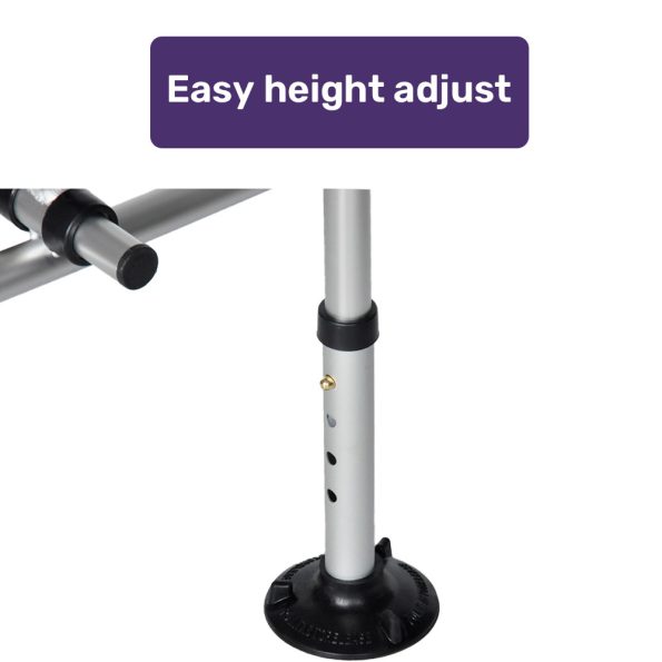 Equipmed Over Toilet Support Frame Safety Grab Rail Aid| 136kg Capacity| Adjustable Height| Non-Slip Feet and Clamps - Image 5