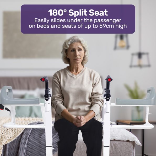EQUIPMED 4in1 Patient Lift Transfer Chair| Manual Height Adjustment| Shower Compatible| Over Toilet| Removable Commode| for Seniors Elderly Disabled - Image 8