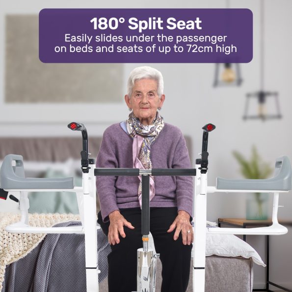 Equipmed Patient Lift Transfer Chair| Easy Hydraulic Height Adjustment| Shower Compatible| Over Toilet| Removable Commode| for Seniors Elderly Disabled - Image 8