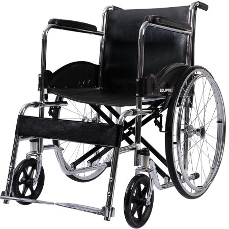 Equipmed Folding Manual Wheelchair Self Propelled | 24" Rear Wheels |100kg Capacity