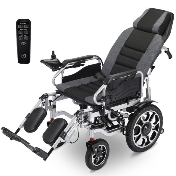 EQUIPMED Power Electric Wheelchair 16 Rear Wheels Grey/Black