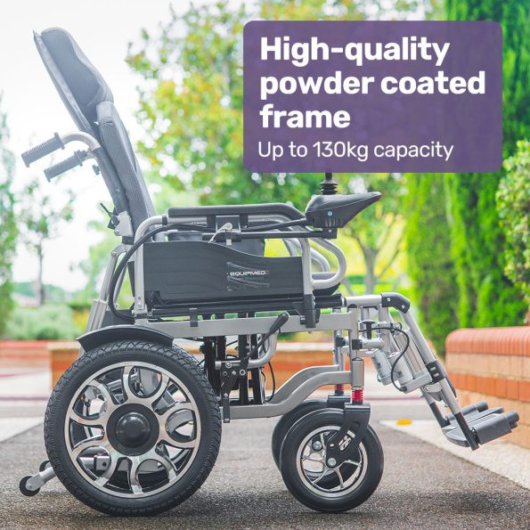 EQUIPMED Power Electric Wheelchair 16 Rear Wheels Grey/Black - Image 6