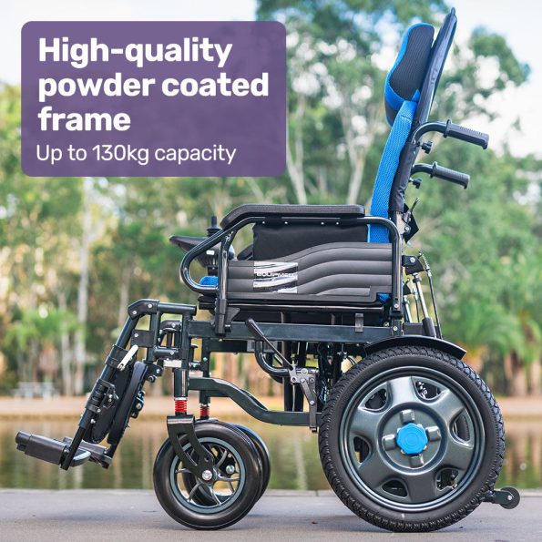 EQUIPMED Power Electric Wheelchair| Wide Bariatric Chair| Comfortable for S-XL| Long Range| Recline Adjustment| Lithium Battery| 16'' Wheels| Headrest| Folding - Image 5