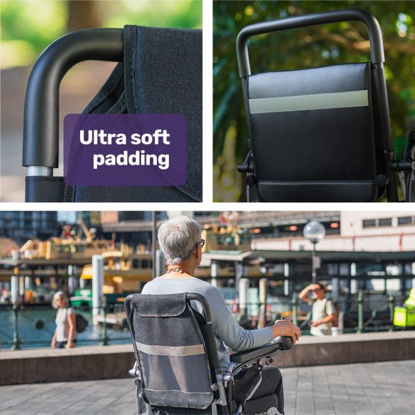 EQUIPMED Power Electric Wheelchair, Long Range| Airline Approved| Folding| Aluminium Frame| Lithium Battery| Blue - Image 10