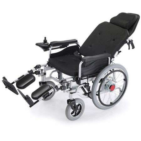EQUIPMED Power Electric Wheelchair |  XL Wide Bariatric Chair Seat  | 22 Wheels Headrest Black
