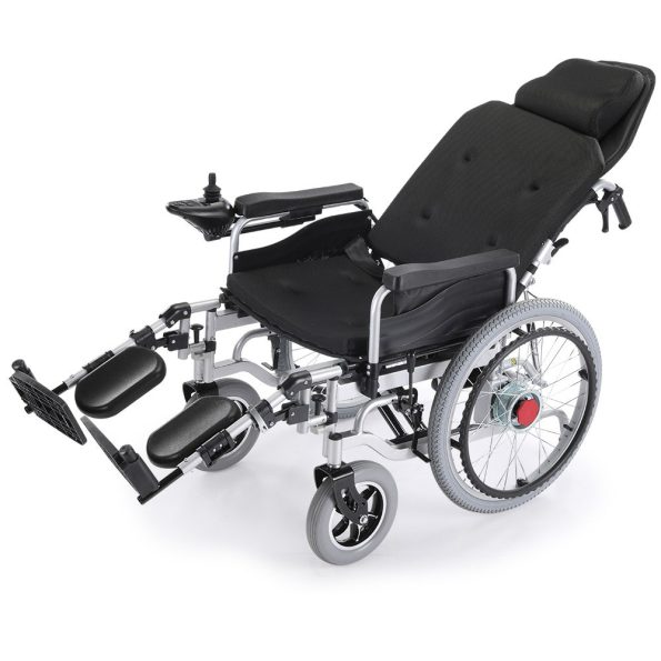 EQUIPMED Power Electric Wheelchair |  XL Wide Bariatric Chair Seat  | 22 Wheels Headrest Black
