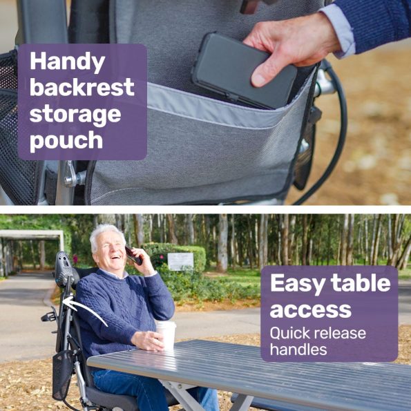 EQUIPMED Power Electric Wheelchair| Long Range| Airline Approved| Alloy| Remote Control| Lithium Battery| Black/Silver - Image 13