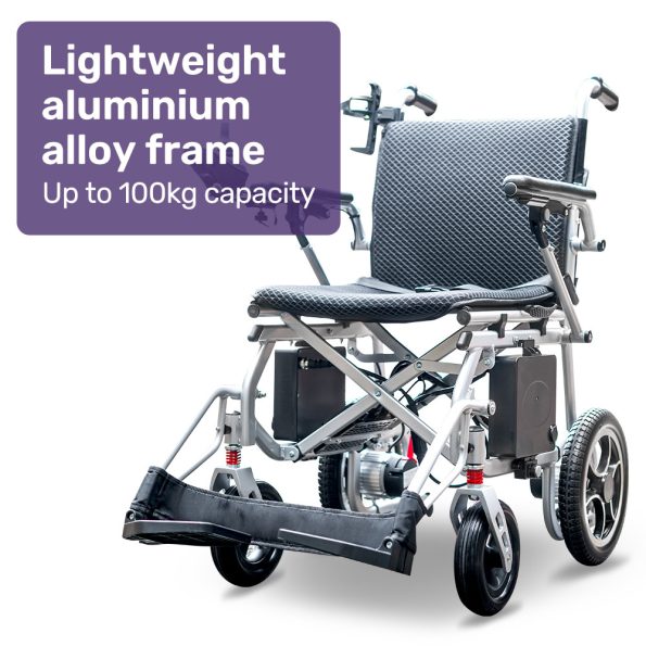 EQUIPMED Power Electric Wheelchair| Airline Approved Wheelchair| Extra Lightweight| Long Range| Lithium Batteries| Silver - Image 4