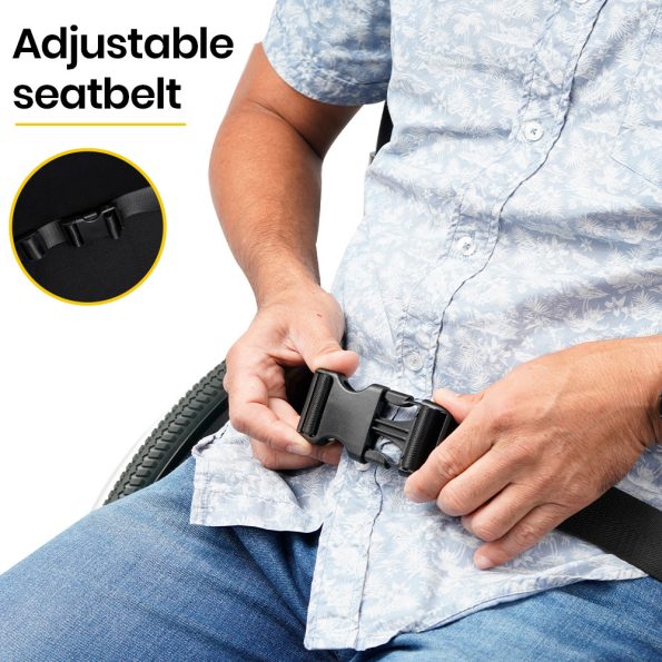 EQUIPMED Extra-Wide Folding Wheelchair |150kg Capacity | 24 Inch Wheels |  Black - Image 4