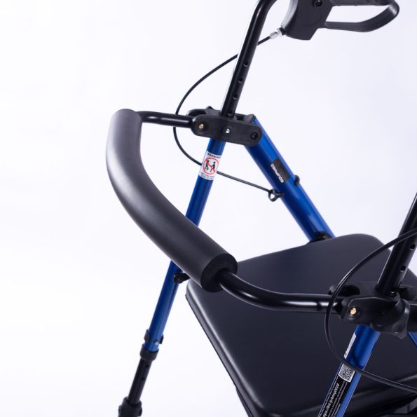 EQUIPMED 4 Wheel Lightweight Rollator Walker| Aluminium Frame| Seat| Carry Bag| for Seniors | Blue - Image 3