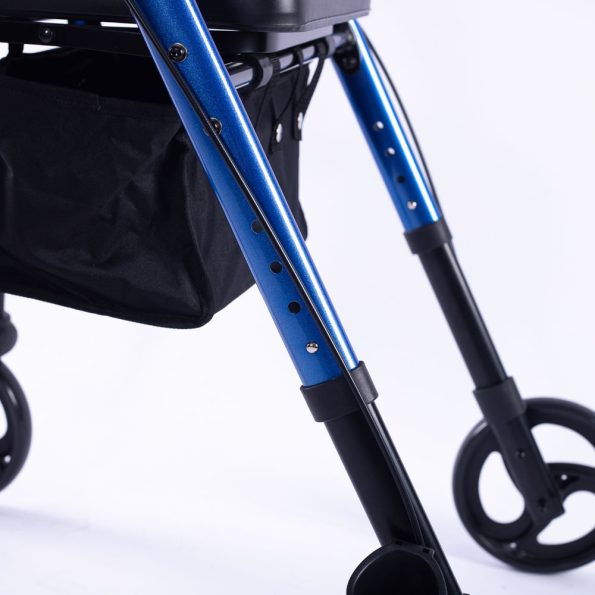 EQUIPMED 4 Wheel Lightweight Rollator Walker| Aluminium Frame| Seat| Carry Bag| for Seniors | Blue - Image 5