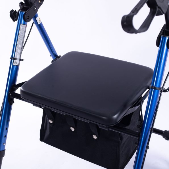 EQUIPMED 4 Wheel Lightweight Rollator Walker| Aluminium Frame| Seat| Carry Bag| for Seniors | Blue - Image 9