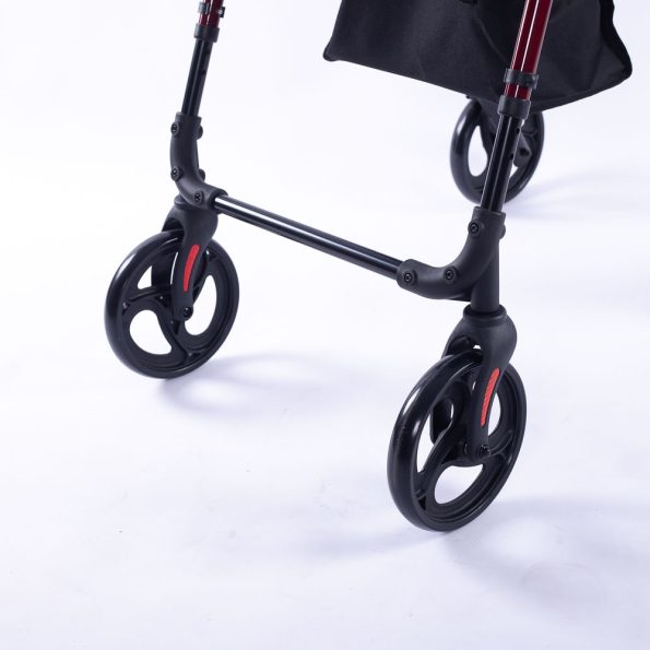 EQUIPMED 4 Wheel Lightweight Rollator Walker |  Aluminium Frame| Seat |Carry Bag | for Seniors | Red - Image 7