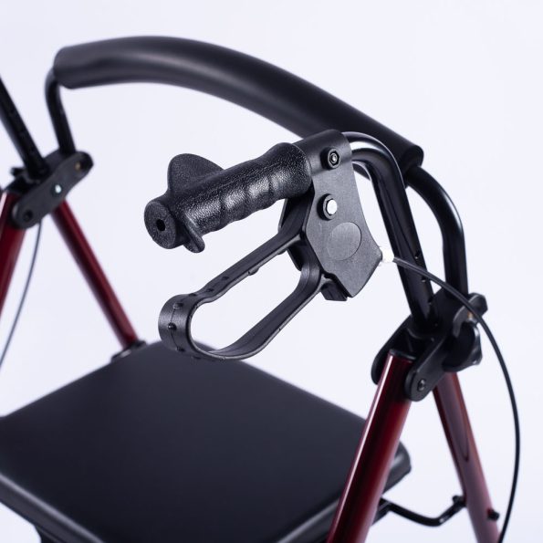 EQUIPMED 4 Wheel Lightweight Rollator Walker |  Aluminium Frame| Seat |Carry Bag | for Seniors | Red - Image 9