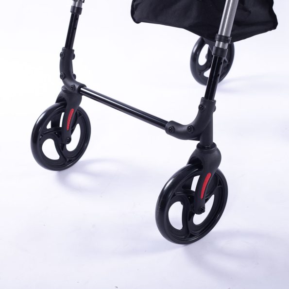 EQUIPMED 4 Wheel Lightweight Rollator Walker | Aluminium Frame | Seat | Carry Bag | for Seniors| Titanium Style - Image 5