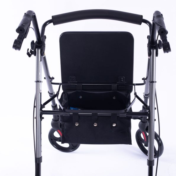 EQUIPMED 4 Wheel Lightweight Rollator Walker | Aluminium Frame | Seat | Carry Bag | for Seniors| Titanium Style - Image 7