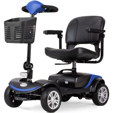 EQUIPMED FreeRoam+ Mid-Sized Lithium Fast Easy Charge Mobility Scooter| Blue