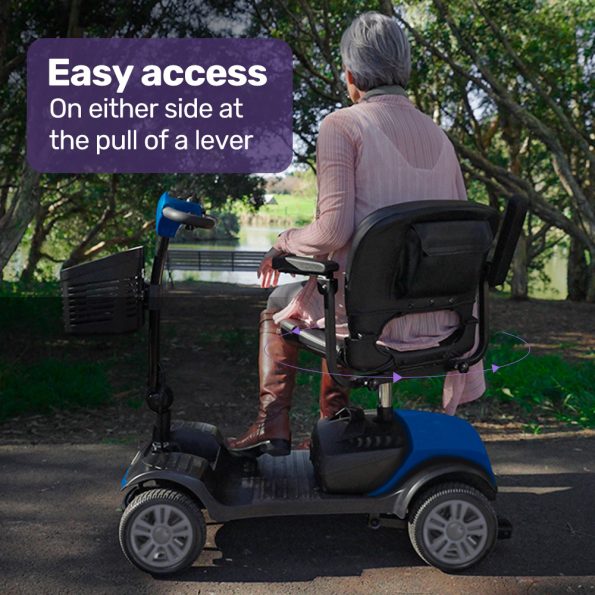EQUIPMED FreeRoam+ Mid-Sized Lithium Fast Easy Charge Mobility Scooter| Blue - Image 10