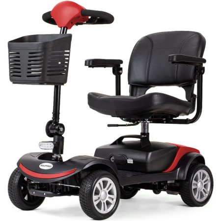 EQUIPMED FreeRoam+ Mid-Sized Lithium Fast Easy Charge Mobility Scooter| Red