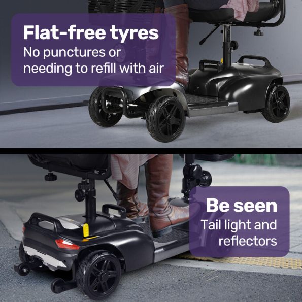 EQUIPMED FreeLite+ Mid-Sized Foldable Electric Mobility Scooter| Lithium Battery| Long Range and Easy Charging| Grey - Image 6
