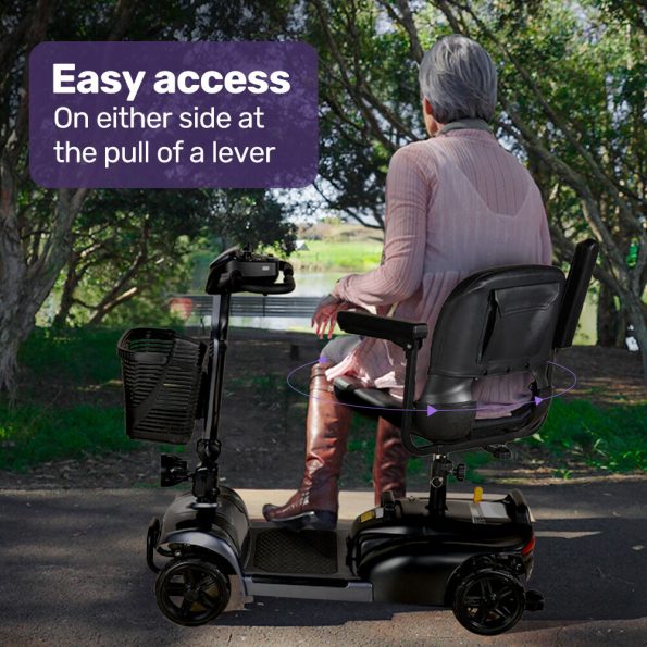 EQUIPMED FreeLite+ Mid-Sized Foldable Electric Mobility Scooter| Lithium Battery| Long Range and Easy Charging| Grey - Image 8
