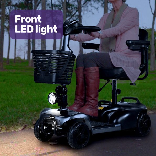 EQUIPMED FreeLite+ Mid-Sized Foldable Electric Mobility Scooter| Lithium Battery| Long Range and Easy Charging| Grey - Image 10