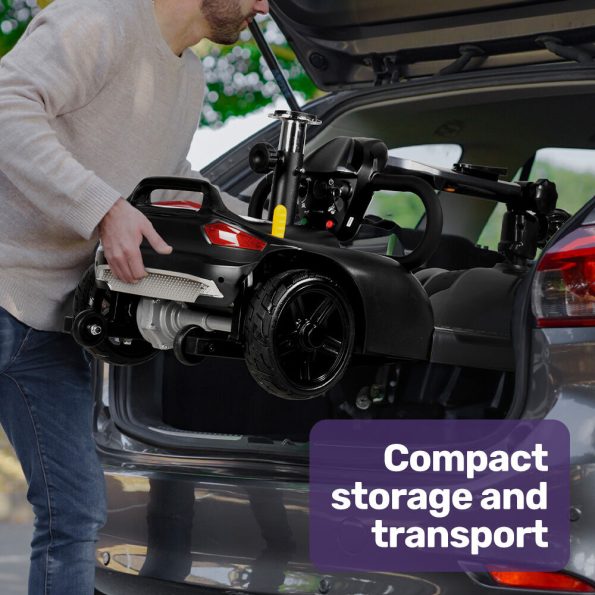 EQUIPMED FreeLite+ Mid-Sized Foldable Electric Mobility Scooter| Lithium Battery| Long Range and Easy Charging| Grey - Image 13