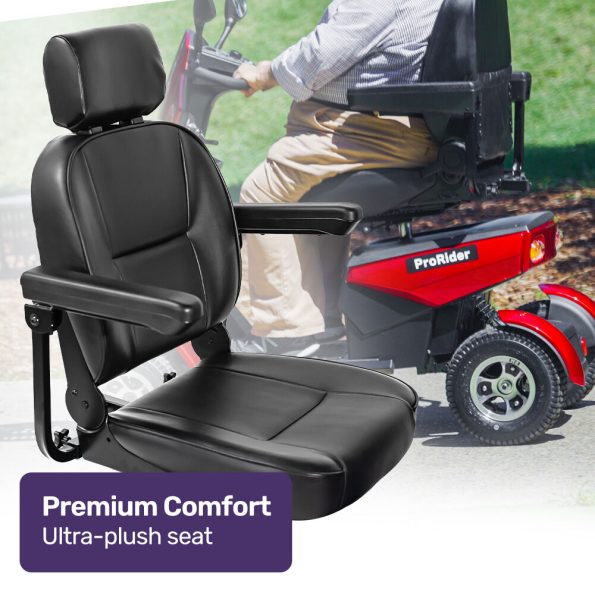 Equipmed ProRider Ultra Large-sized| High Power| Strong Climber| Varied Terrain 200kg Capacity Mobility Scooter - Red - Image 9