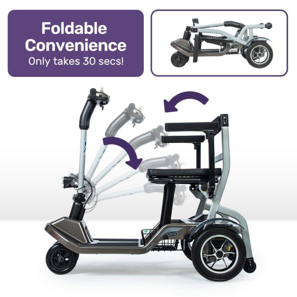 EQUIPMED Ultra-Lightweight Folding Electric Mobility Scooter| 19kg with Battery Removed| 120kg Capacity| Long Range| Brushless Motor| Portable - Image 3