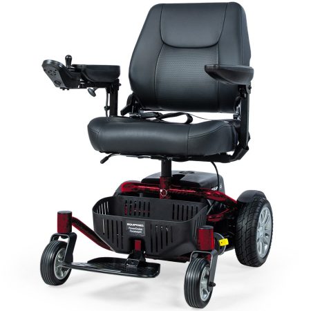 EQUIPMED Heavy Duty Electric Wheelchair| Up to 20km Range| Ultra-Comfortable| Great Turning Circle| Safe Stable Non-Slip Anti-Roll Back Power Chair|Red