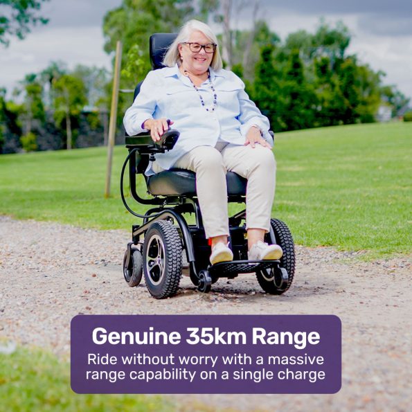EQUIPMED Front Wheel Drive Power Electric Wheelchair| Up to 35km Range| Ultra-Comfortable| Safe Stable Non-Slip Anti-Roll Back Power Assist Chair - Image 4