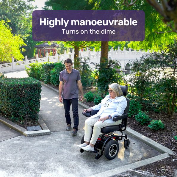EQUIPMED Front Wheel Drive Power Electric Wheelchair| Up to 35km Range| Ultra-Comfortable| Safe Stable Non-Slip Anti-Roll Back Power Assist Chair - Image 5