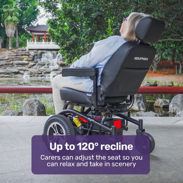 EQUIPMED Front Wheel Drive Power Electric Wheelchair| Up to 35km Range| Ultra-Comfortable| Safe Stable Non-Slip Anti-Roll Back Power Assist Chair - Image 6