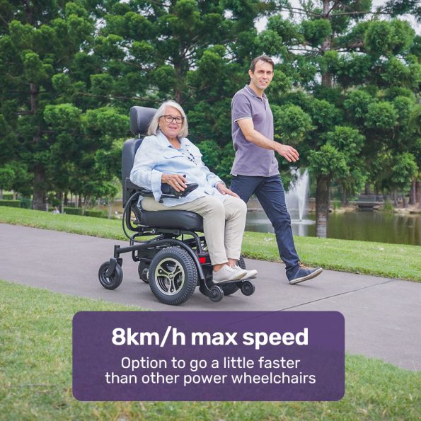 EQUIPMED Front Wheel Drive Power Electric Wheelchair| Up to 35km Range| Ultra-Comfortable| Safe Stable Non-Slip Anti-Roll Back Power Assist Chair - Image 8