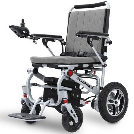 EQUIPMED Ultra-Light Power Wheelchair| Tight Turning| Airline Approved| Folding| ARTG Certified| Aluminium Frame| Lithium Battery| Grey