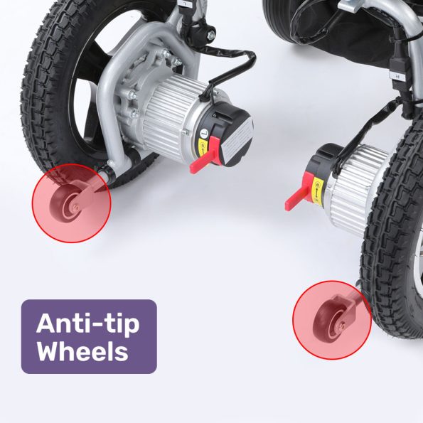 EQUIPMED Ultra-Light Power Wheelchair| Tight Turning| Airline Approved| Folding| ARTG Certified| Aluminium Frame| Lithium Battery| Grey - Image 6