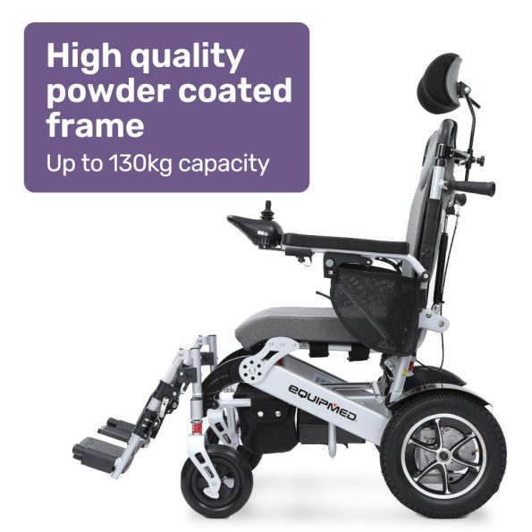 EQUIPMED Power Electric Wheelchair| Folding| Airline Approved| ARTG Certified| Recline Adjustment| Headrest| Aluminium Frame| Lithium Battery - Image 3