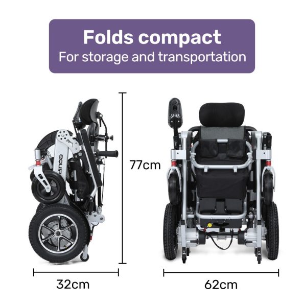 EQUIPMED Power Electric Wheelchair| Folding| Airline Approved| ARTG Certified| Recline Adjustment| Headrest| Aluminium Frame| Lithium Battery - Image 6