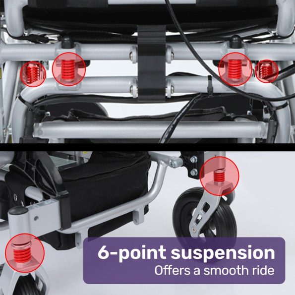 EQUIPMED Power Electric Wheelchair| Folding| Airline Approved| ARTG Certified| Recline Adjustment| Headrest| Aluminium Frame| Lithium Battery - Image 8