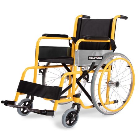 EQUIPMED Kids Paediatric Wheelchair |  110-140cm Rider Height | 22" Wheels | Yellow