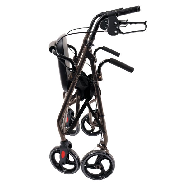 Orthonica Foldable Steel Frame Rollator Walker Lightweight Mobility Aid in Grey - Image 5
