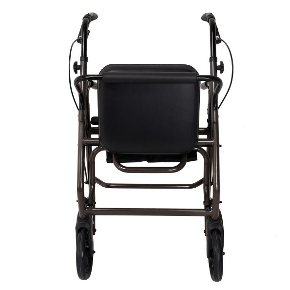 Orthonica Foldable Steel Frame Rollator Walker Lightweight Mobility Aid in Grey - Image 6