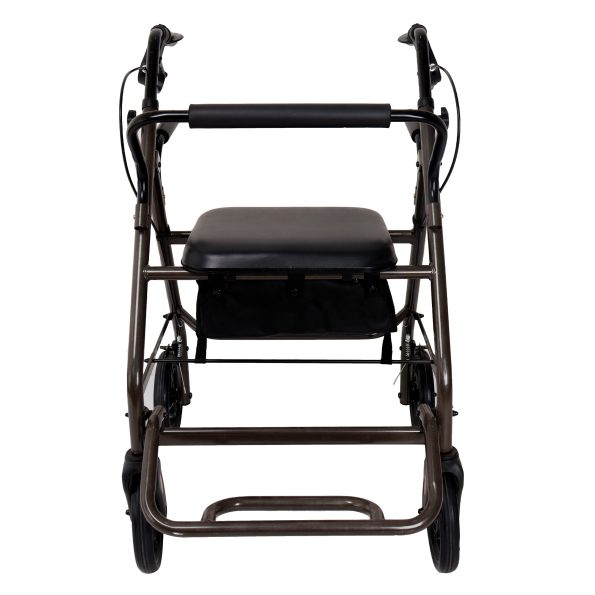 Orthonica Foldable Steel Frame Rollator Walker Lightweight Mobility Aid in Grey - Image 7