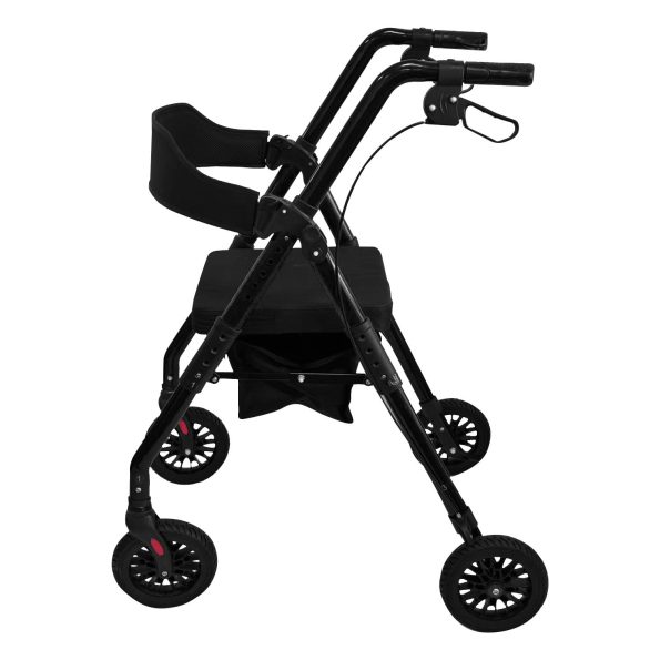 Orthonica Foldable Mobility Steel Rollator 136kg Max Capacity Black - Image 2