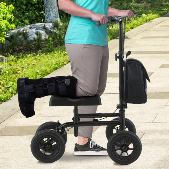 Orthonica Mobility Steel Knee Scooter Walker Steerable Ergonomic Foldable Scooter 10-inch Wheels Height Adjustable Steel Frame 136kg Weight Capacity - Image 10