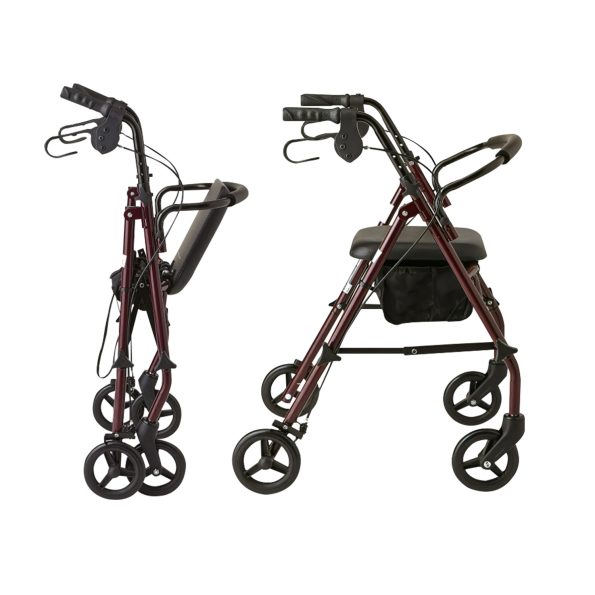 Orthonica Foldable Steel Frame Rollator 4-wheel Walker - Image 4