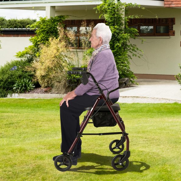 Orthonica Foldable Steel Frame Rollator 4-wheel Walker - Image 7