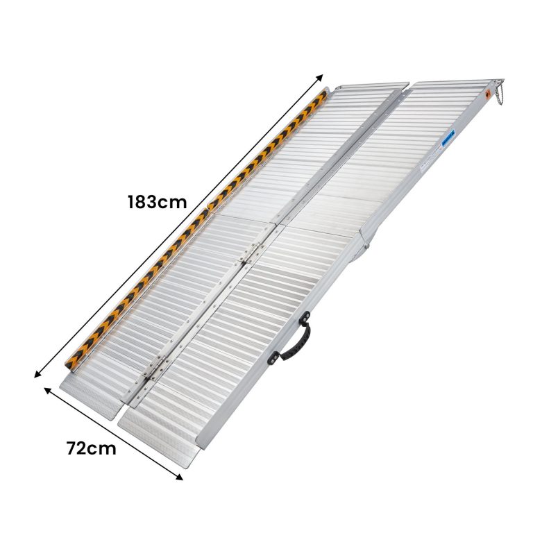 Kartrite 6ft Aluminium Foldable Wheelchair Ramp Non-Slip R02 Silver ...