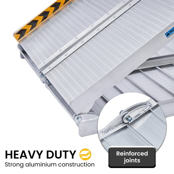Kartrite 6ft Aluminium Foldable Wheelchair Ramp Non-Slip R02 Silver - Image 9